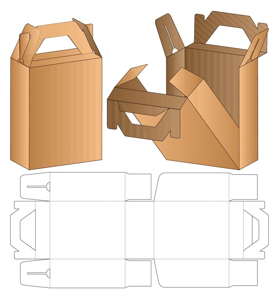 Box packaging die cut template design. 3d mock-up vector