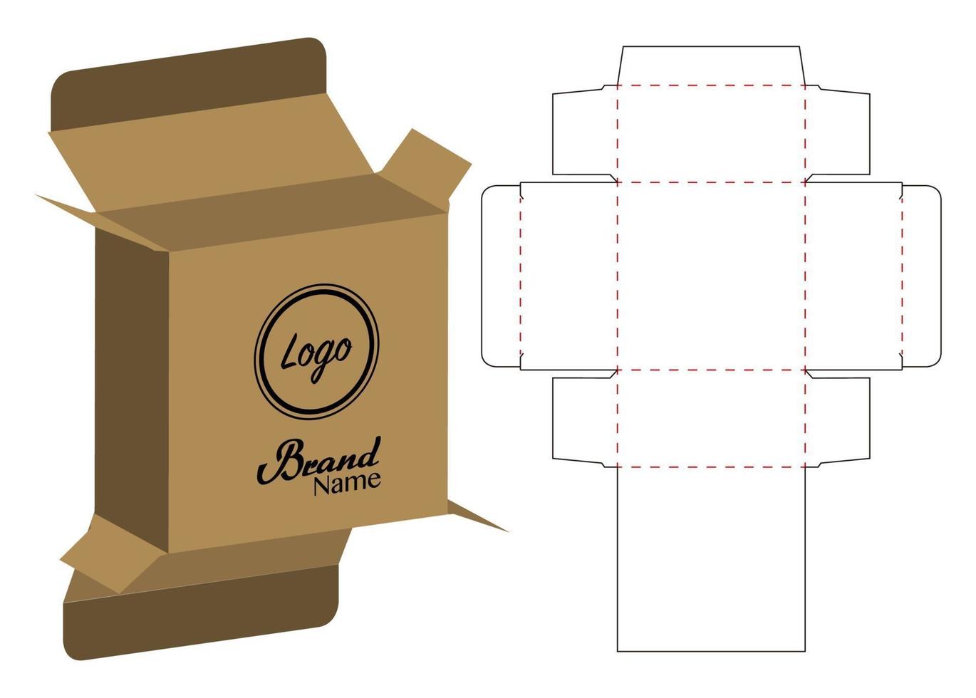 Box packaging die cut template design. 3d mock-up vector