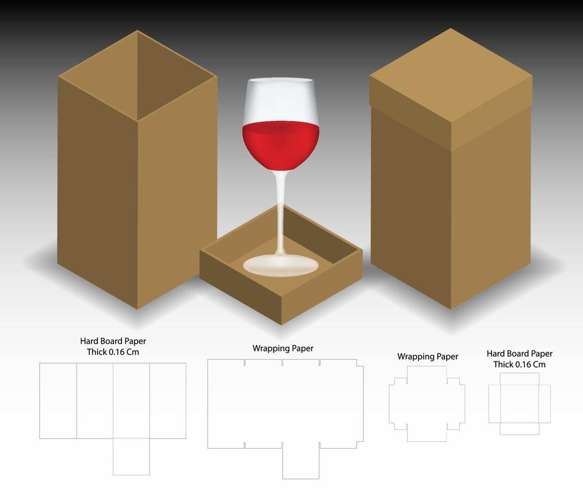 diseño de plantilla troquelada de embalaje de caja. Maqueta 3d vector