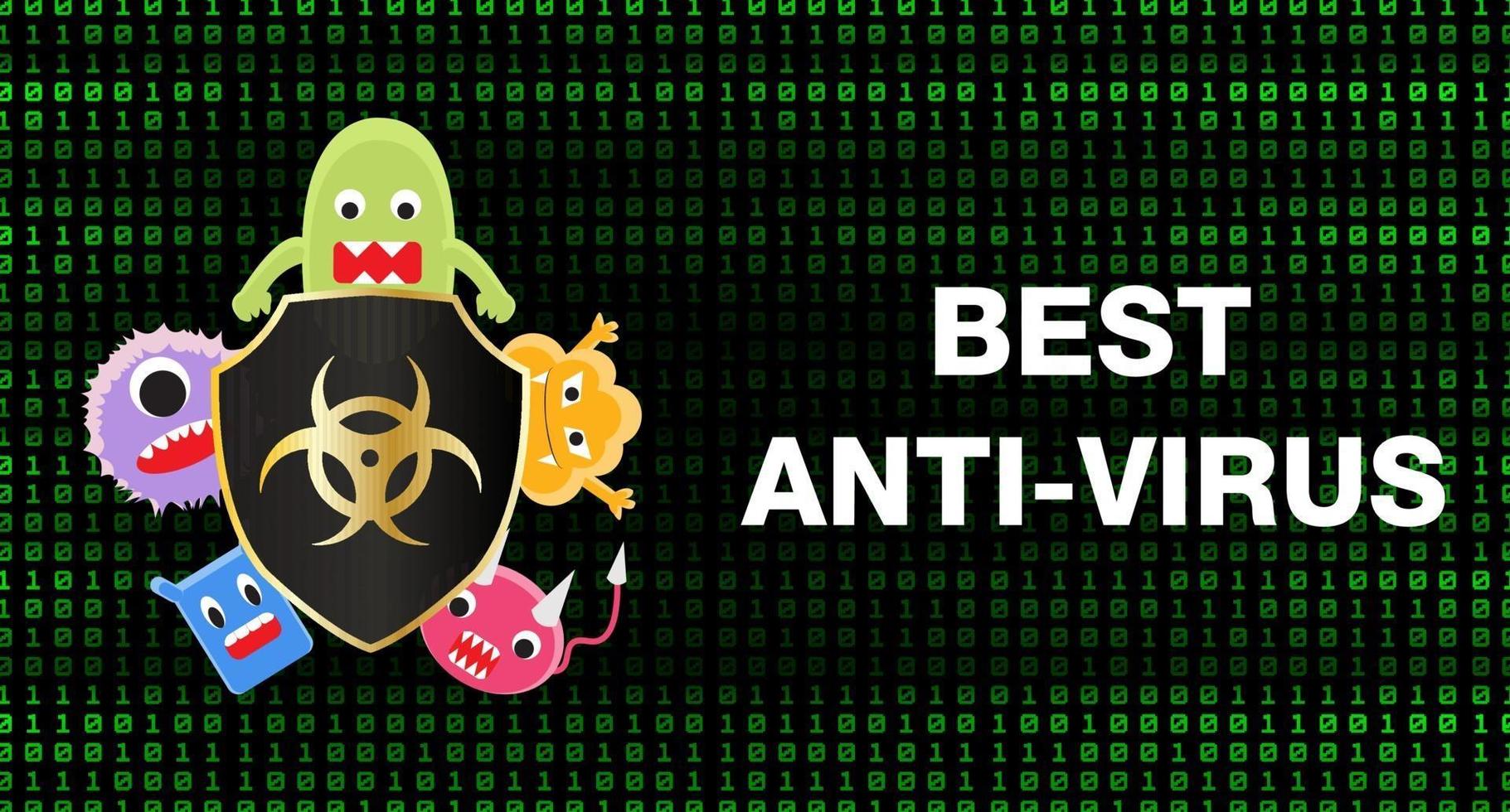 el mejor escudo antivirus protege los datos de los virus vector