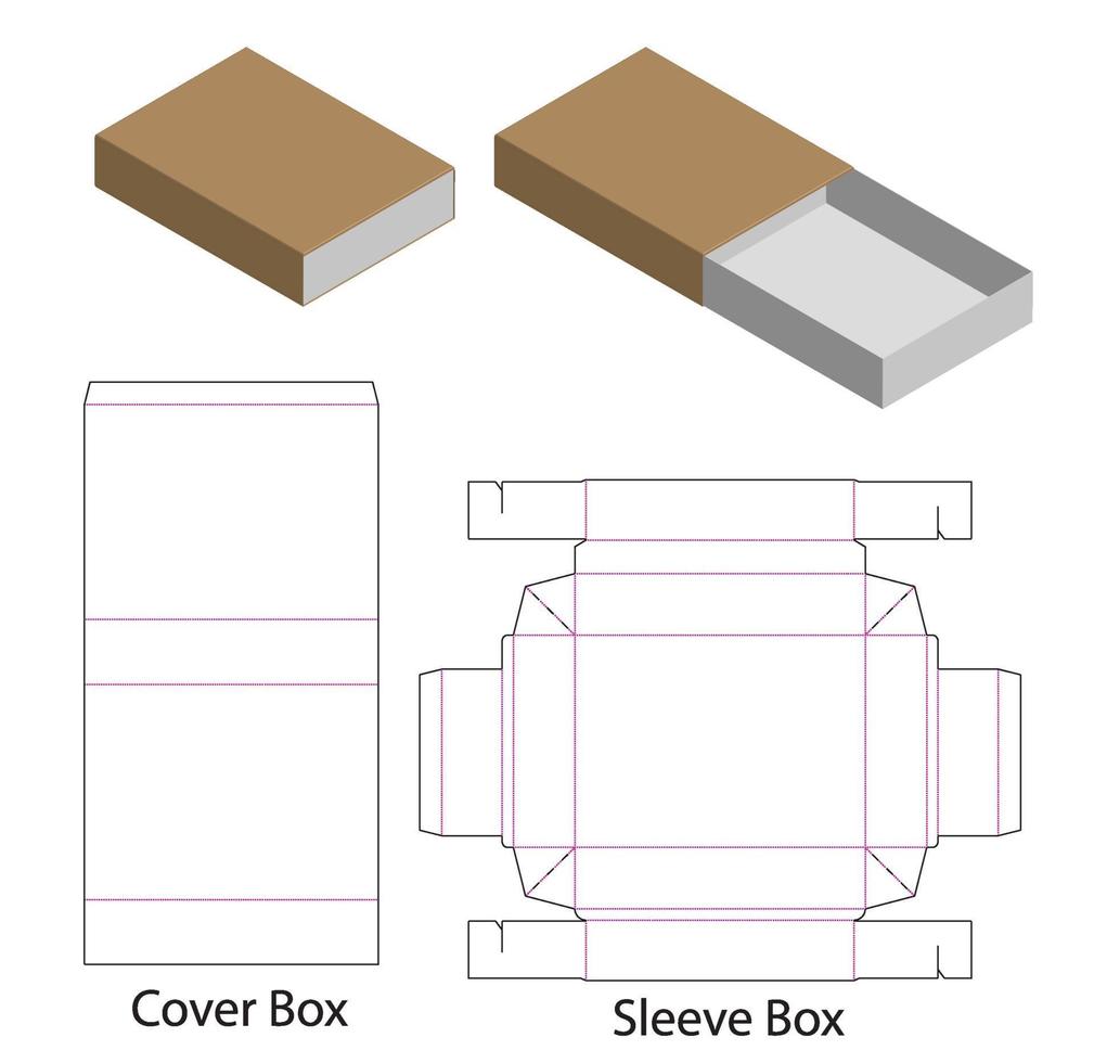 Box packaging die cut template design. 3d mock-up vector