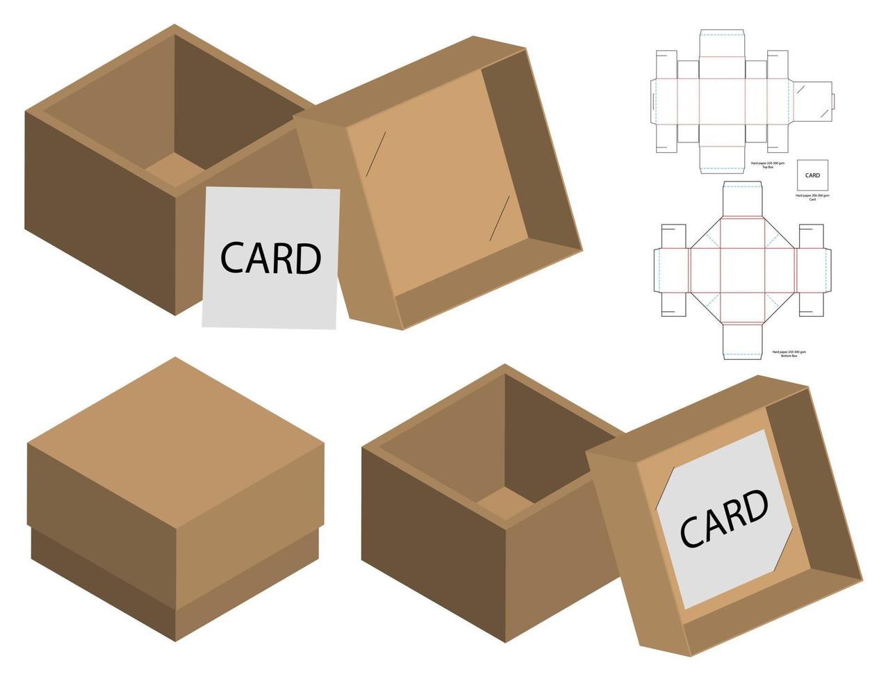 Box packaging die cut template design. 3d mock-up vector