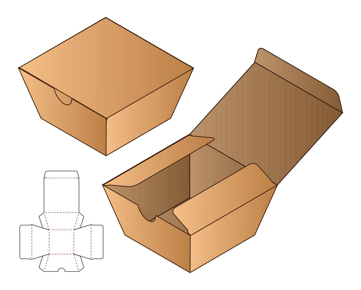 Box packaging die cut template design. 3d mock-up vector