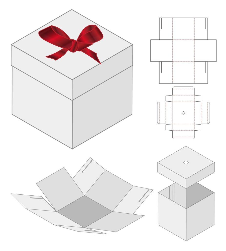 Box packaging die cut template design. 3d mock-up vector