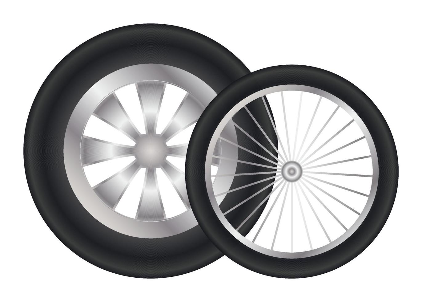 Car wheels isolated vector