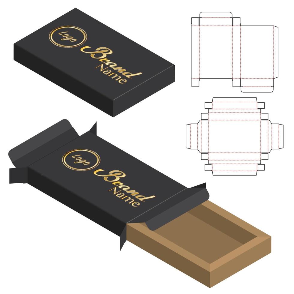 Box packaging die cut template design. 3d mock-up vector