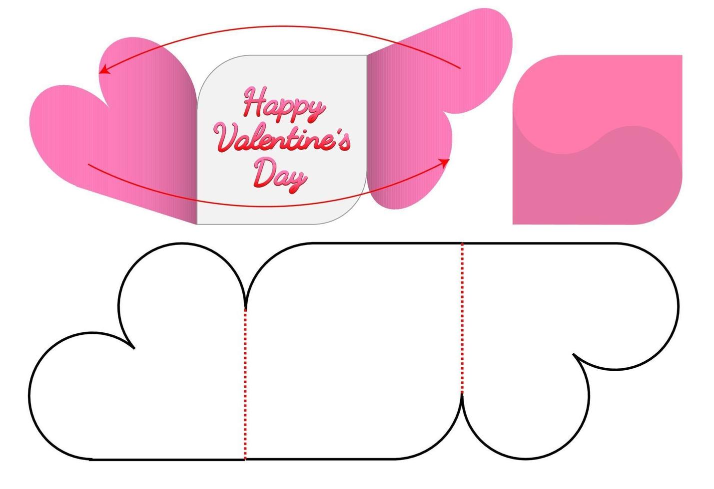 Heart Shape Invitation Card die cut template vector