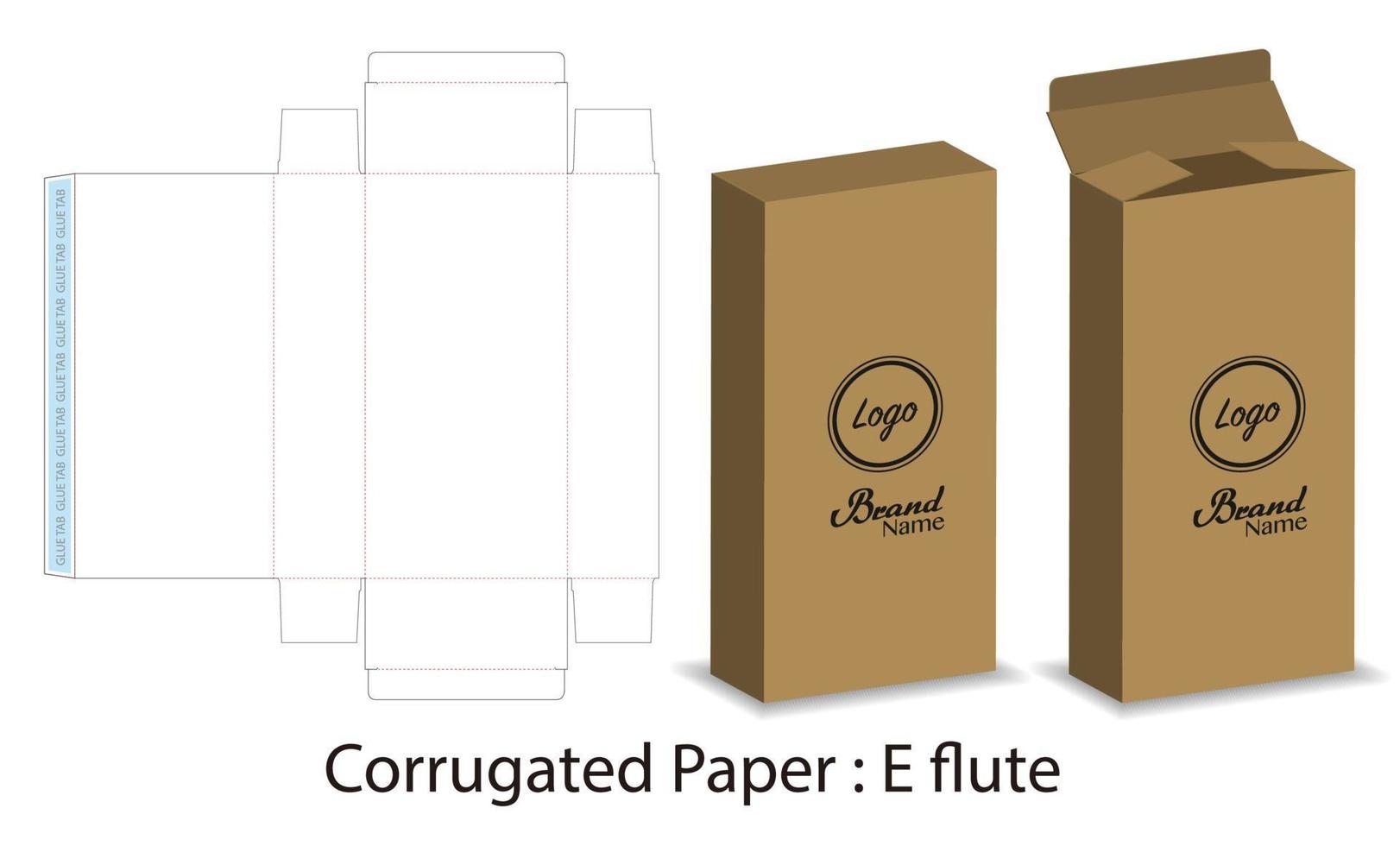 Box packaging die cut template design. 3d mock-up vector
