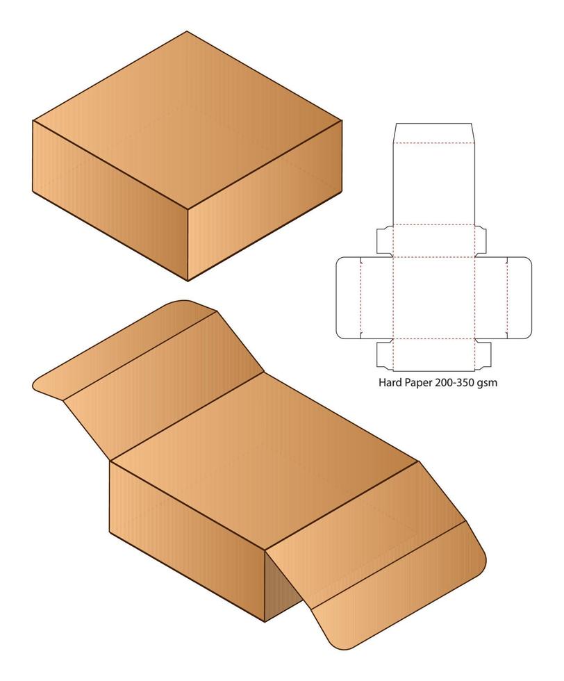 Box packaging die cut template design. 3d mock-up vector