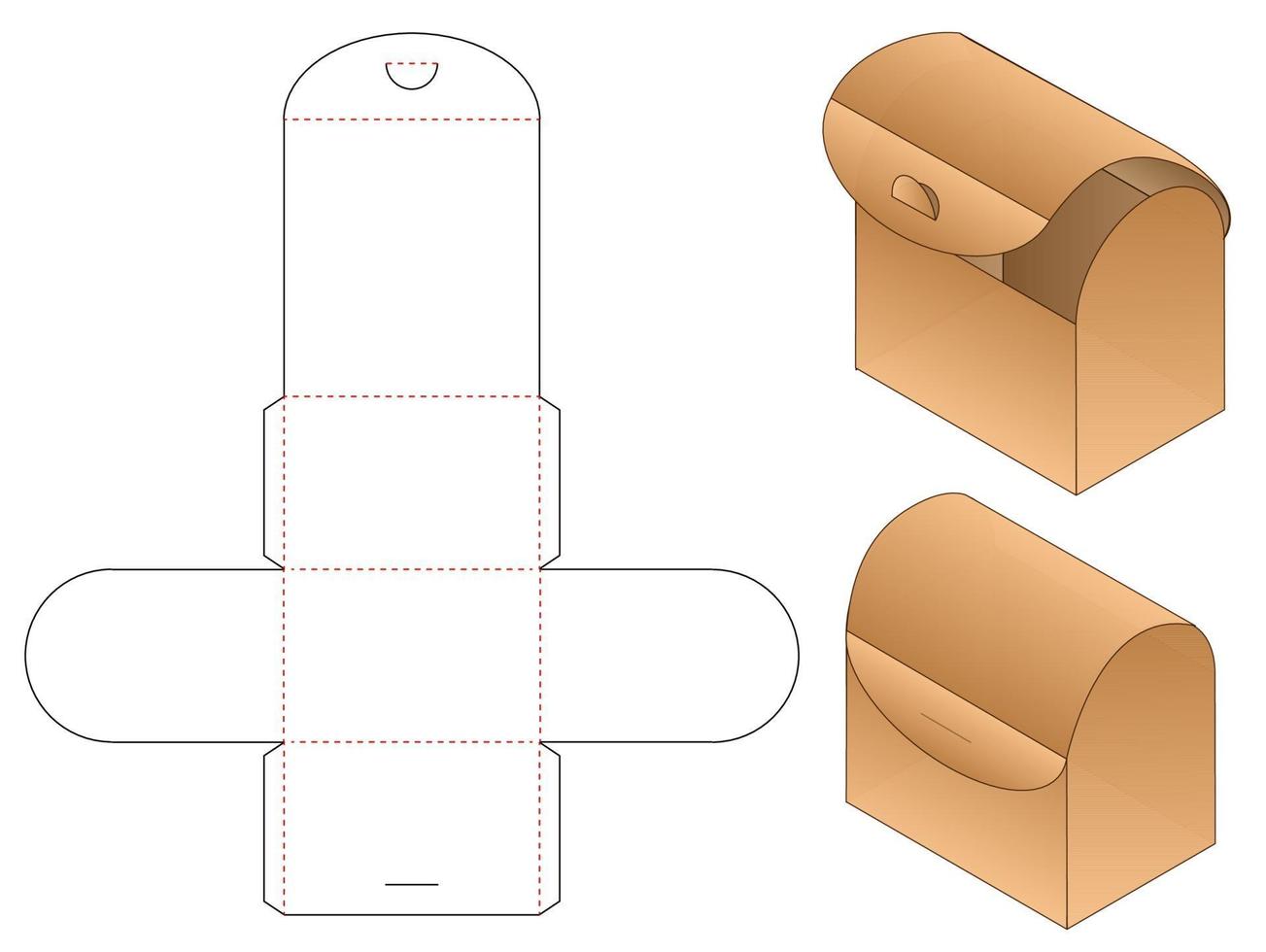 Box packaging die cut template design. 3d mock-up vector