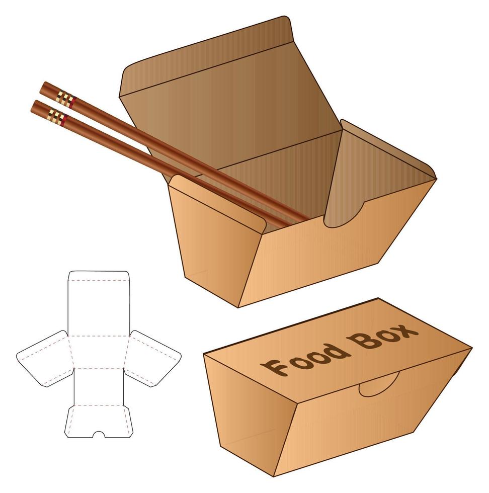 Box packaging die cut template design. 3d mock-up vector