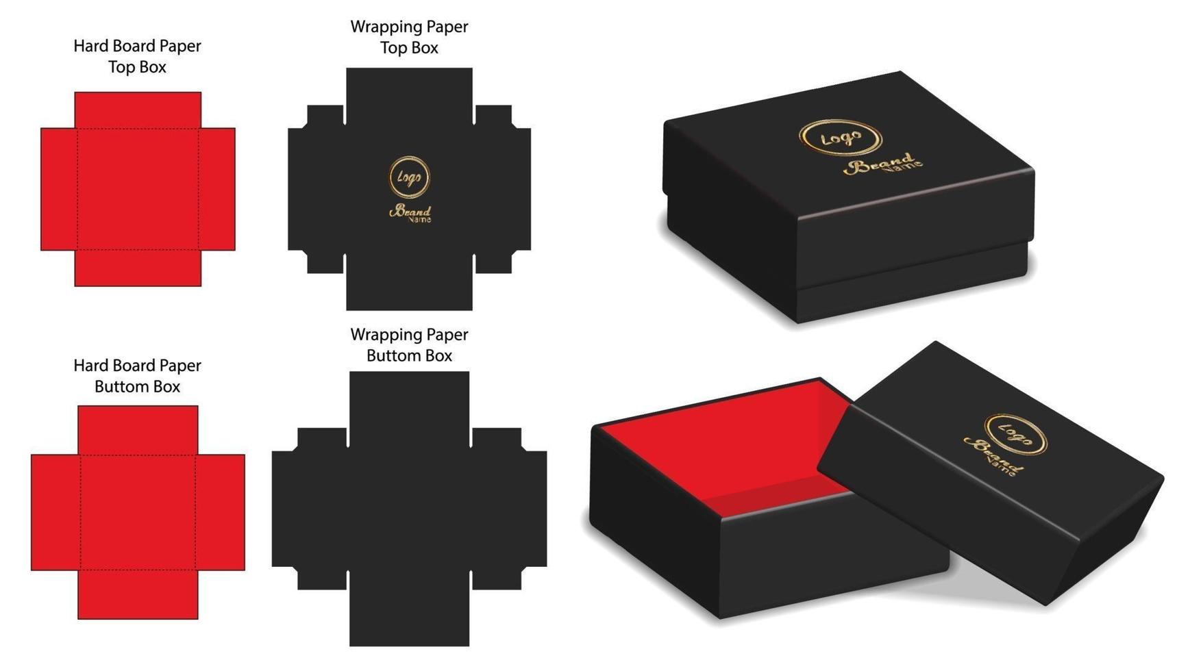 Box packaging die cut template design. 3d mock-up vector