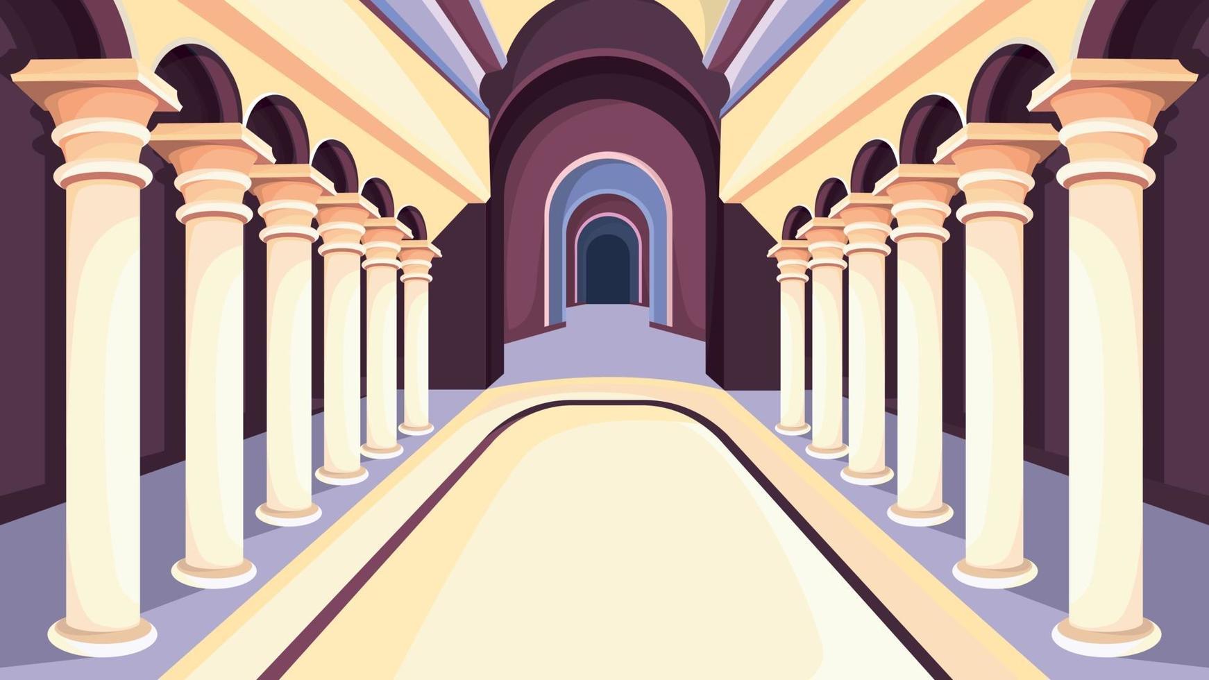 Castle interior in daylight. vector