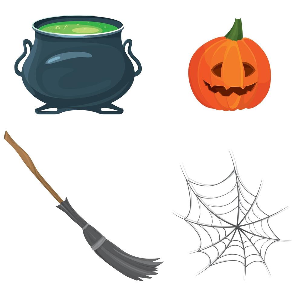 Set of Halloween attributes. vector