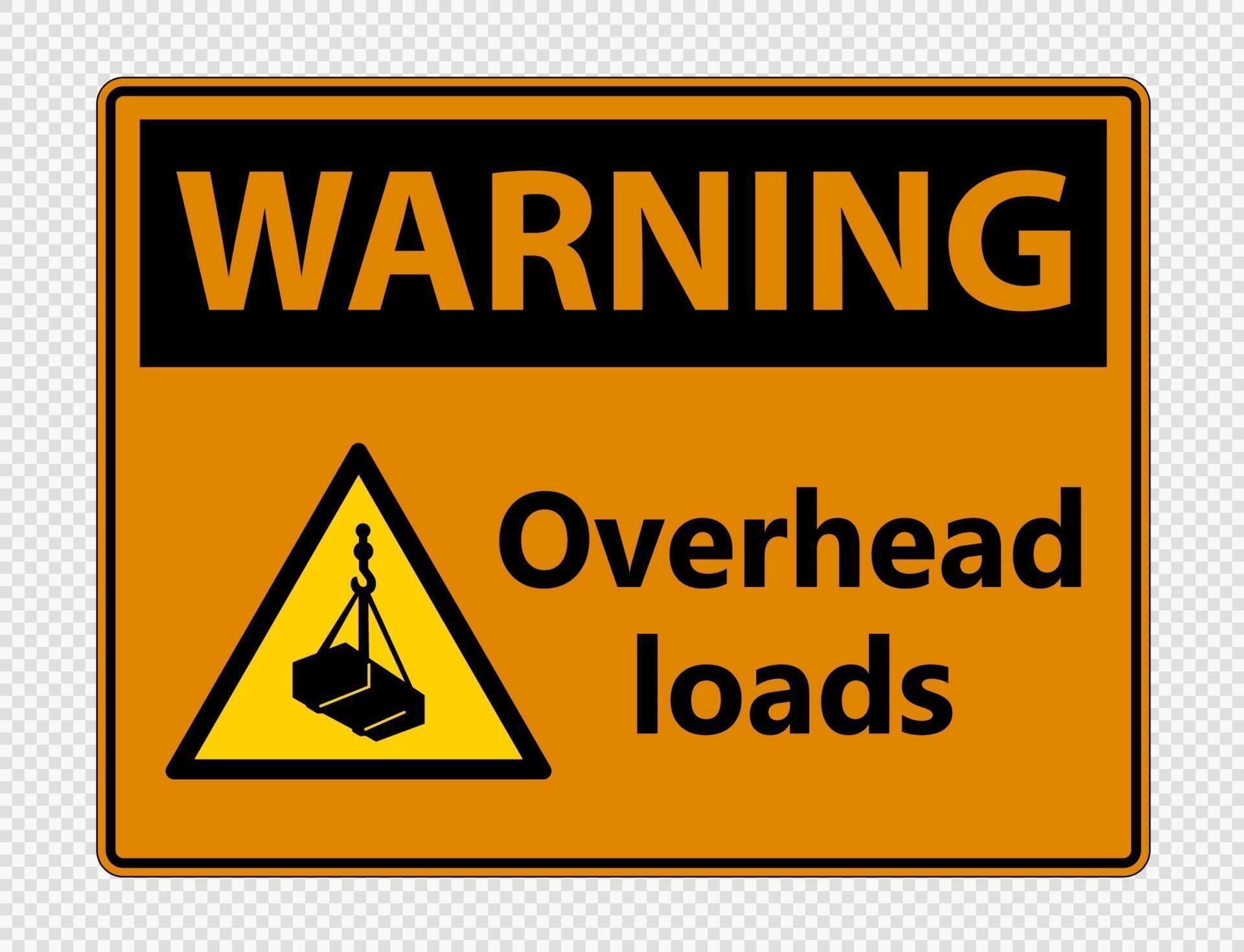 Warning overhead loads Sign on transparent background 2315749 Vector