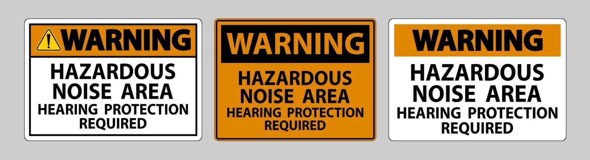 Warning Sign Hazardous Noise Area Hearing Protection Required vector