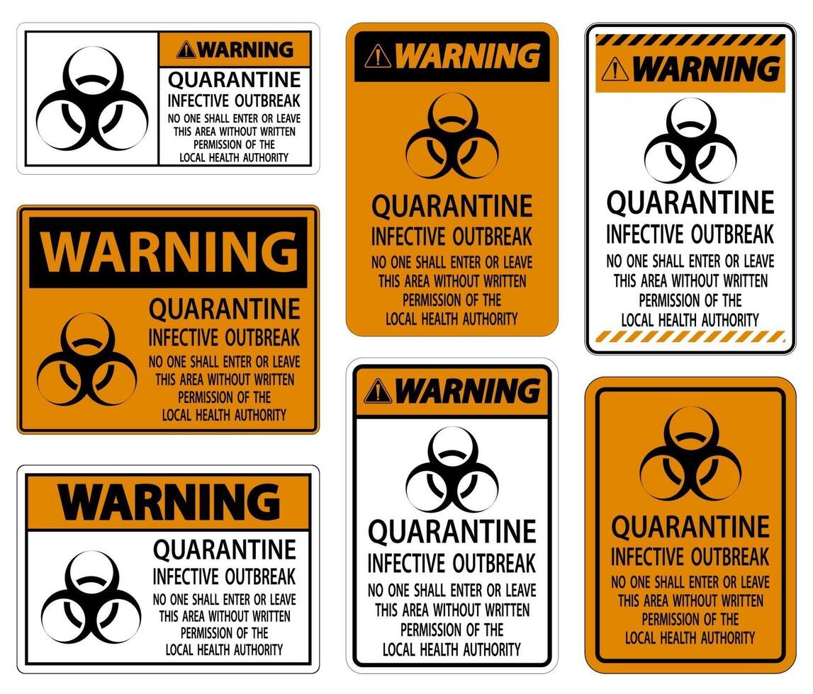 Warning Quarantine Infective Outbreak Sign vector