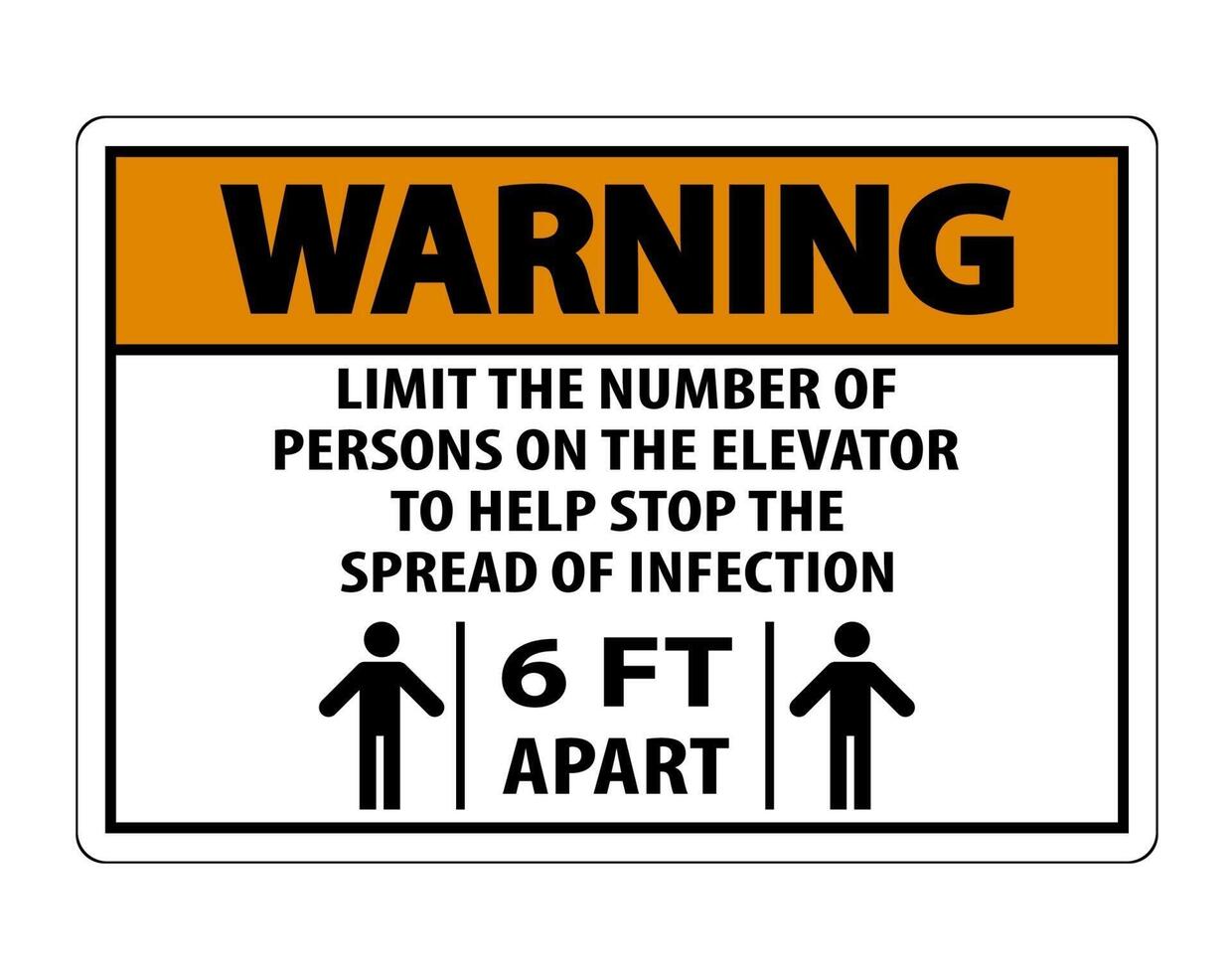 Warning Elevator Physical Distancing Sign vector