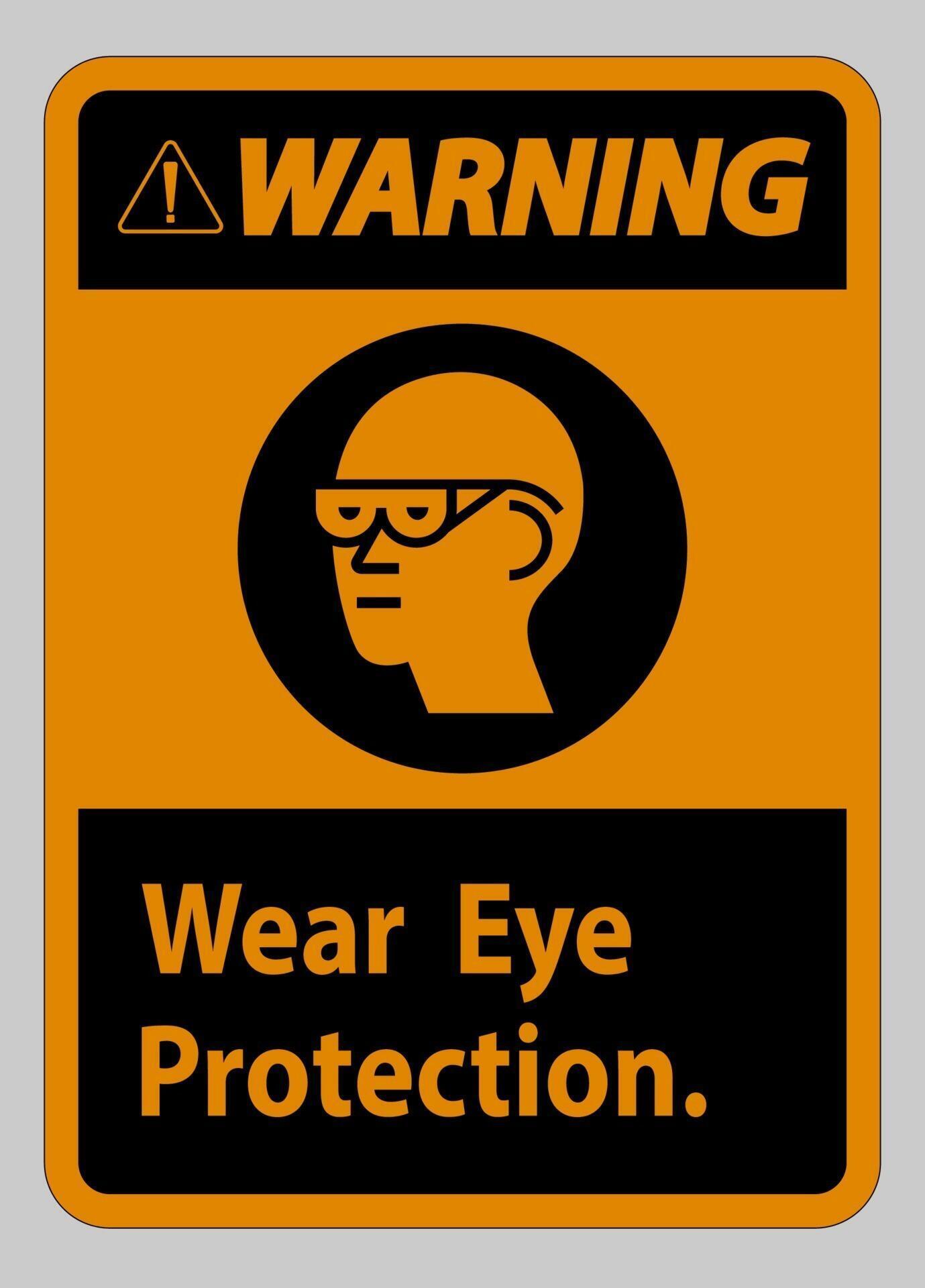 Warning Sign Wear Eye Protection on white background 2315852 Vector Art