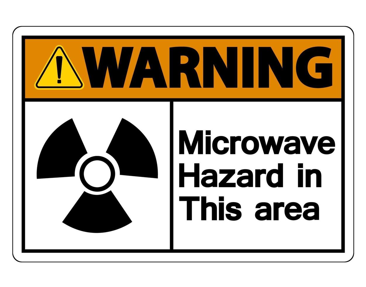 Warning Microwave Hazard Sign on white background vector