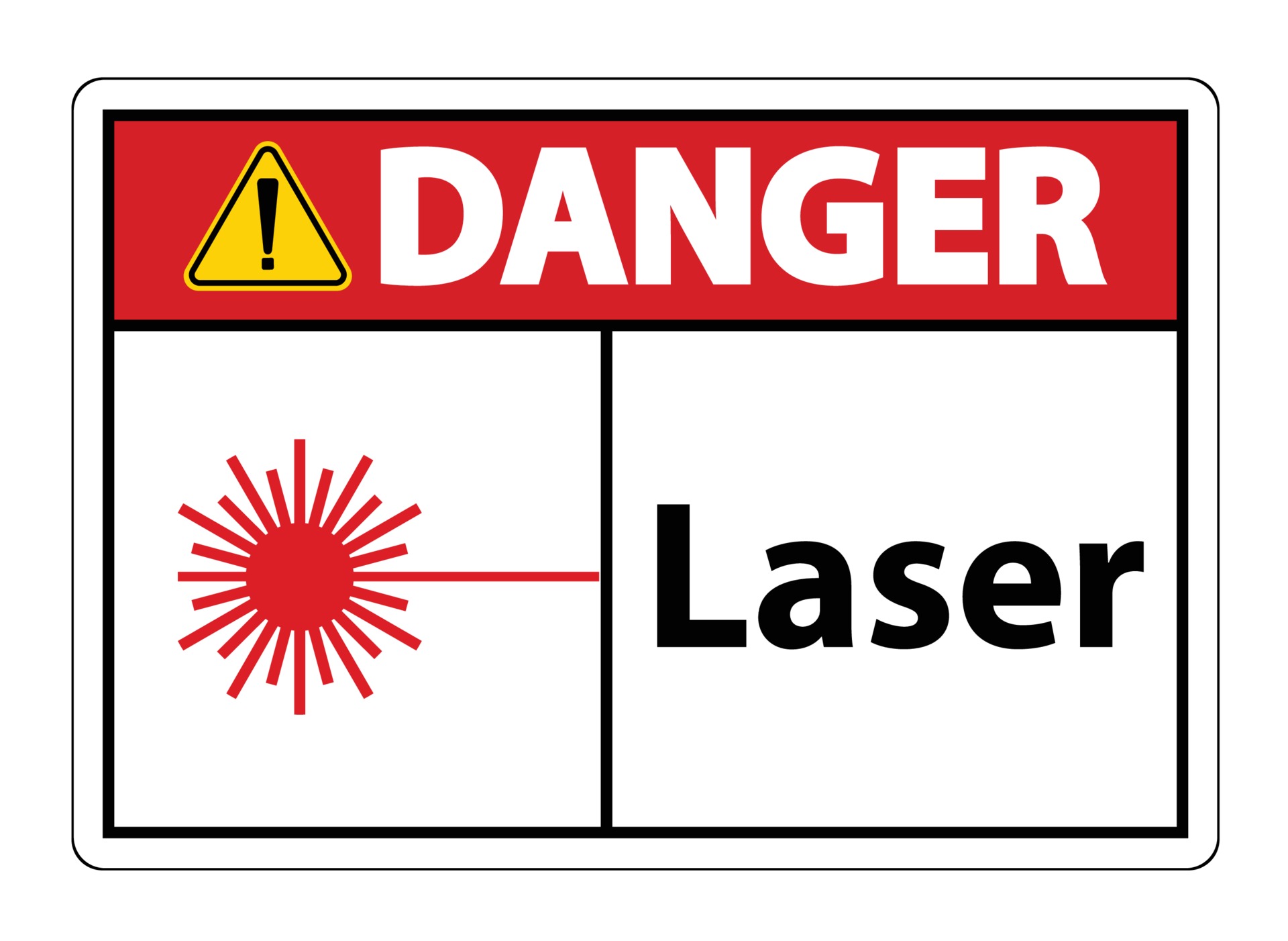 Danger Laser Symbol Sign 2315875 Vector Art at Vecteezy