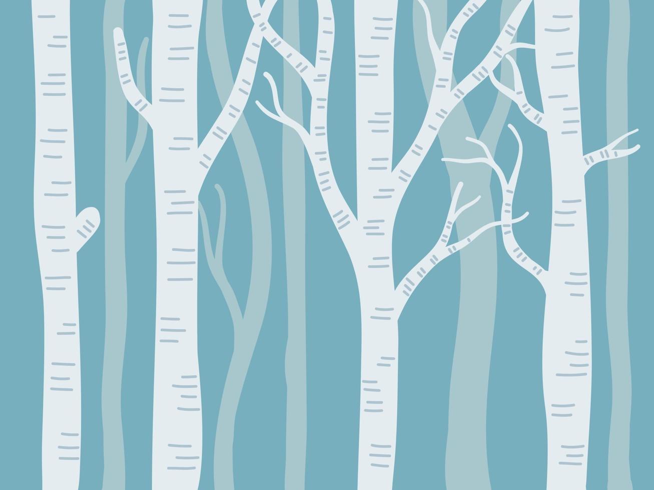 Aspen trees with blue background vector