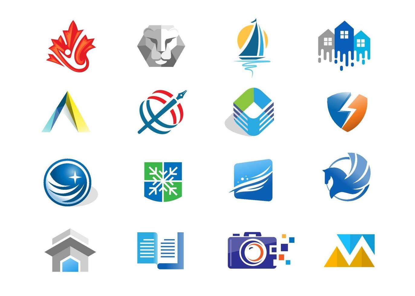 colección de iconos de logotipo moderno de negocios abstractos vector