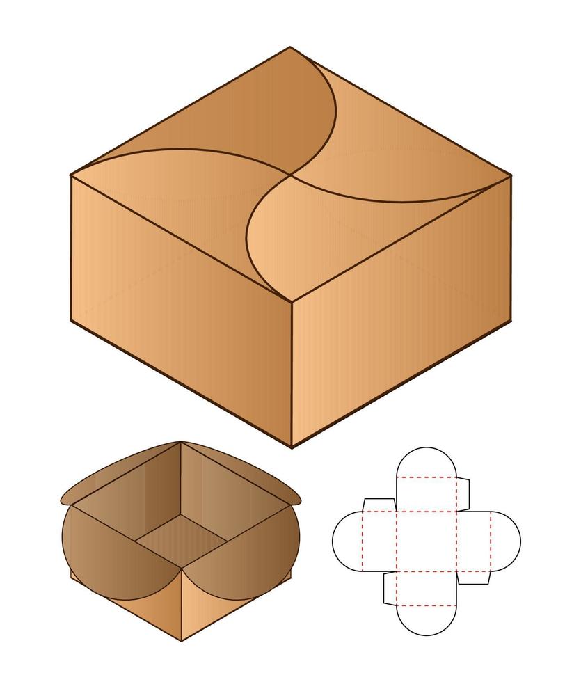 Box packaging die cut template design. 3d mock-up vector
