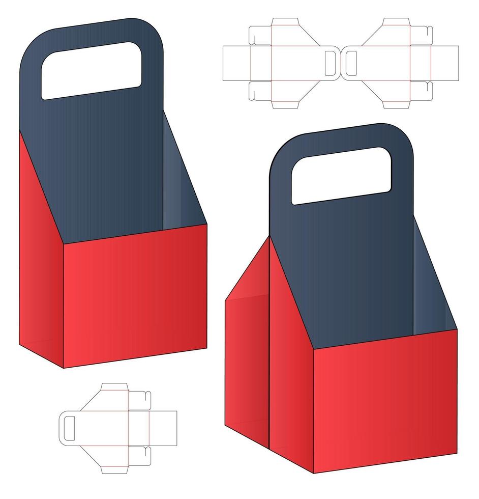 Box packaging die cut template design. 3d mock-up vector