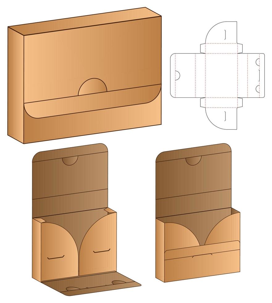 Box packaging die cut template design. 3d mock-up vector