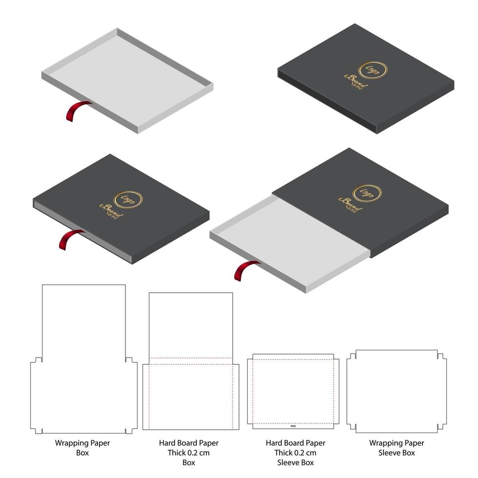 Box packaging die cut template design. 3d mock-up vector