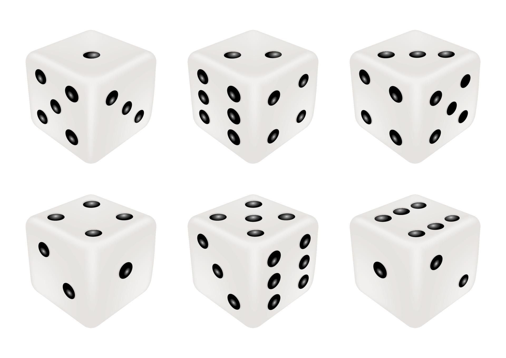 set of a white dices, three dimensions 2316154 Vector Art at Vecteezy