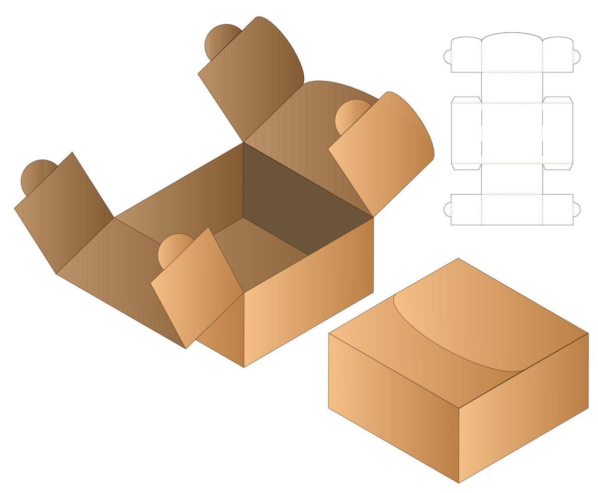 Box packaging die cut template design. 3d mock-up vector