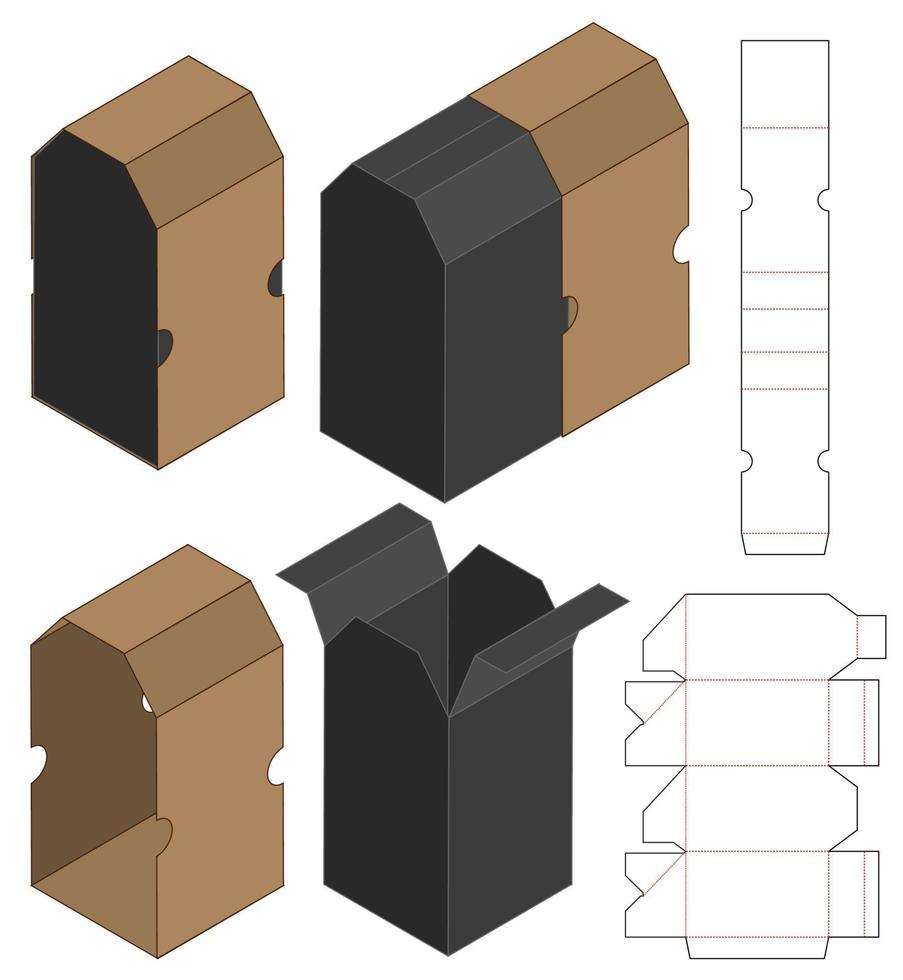 Box packaging die cut template design. 3d mock-up vector