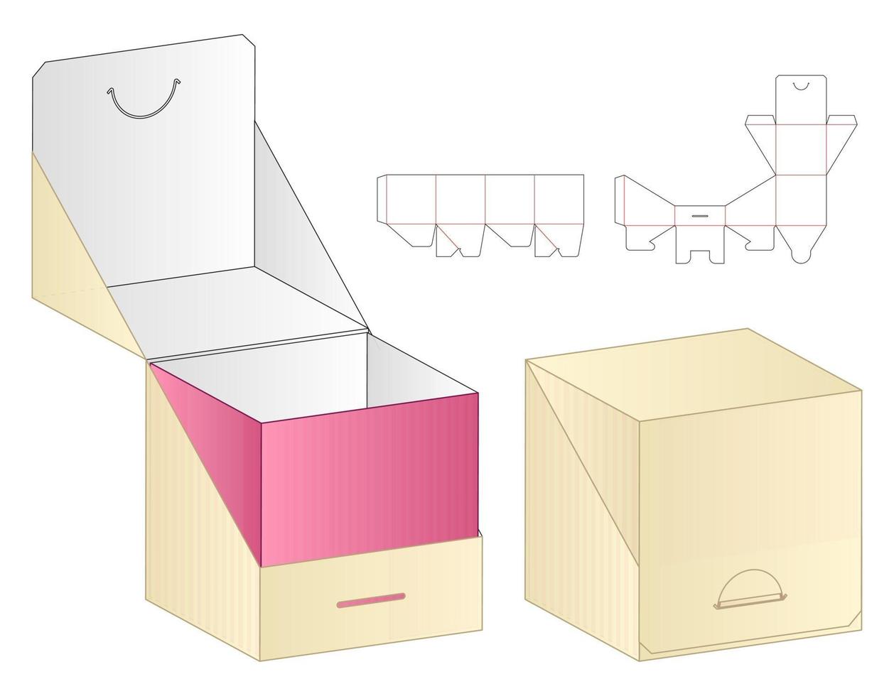 Box packaging die cut template design. 3d mock-up vector