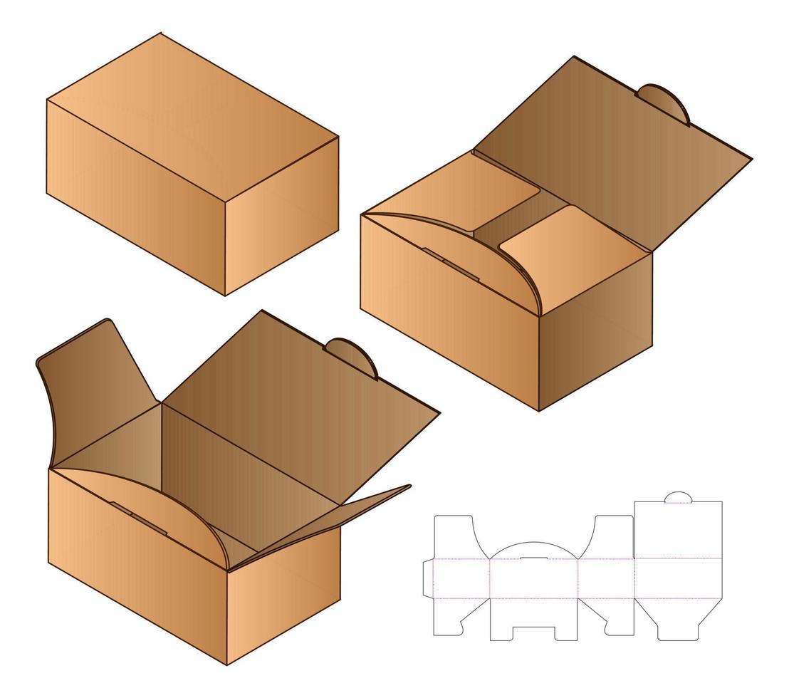 Box packaging die cut template design. 3d mock-up vector