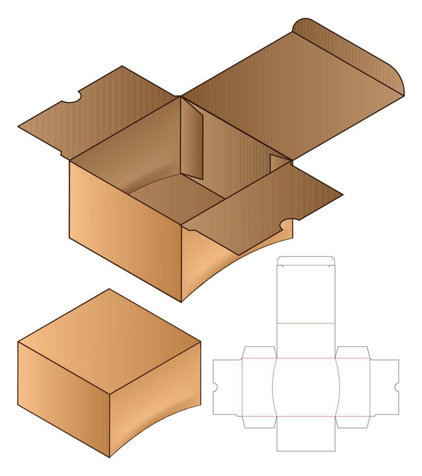 Box packaging die cut template design. 3d mock-up vector