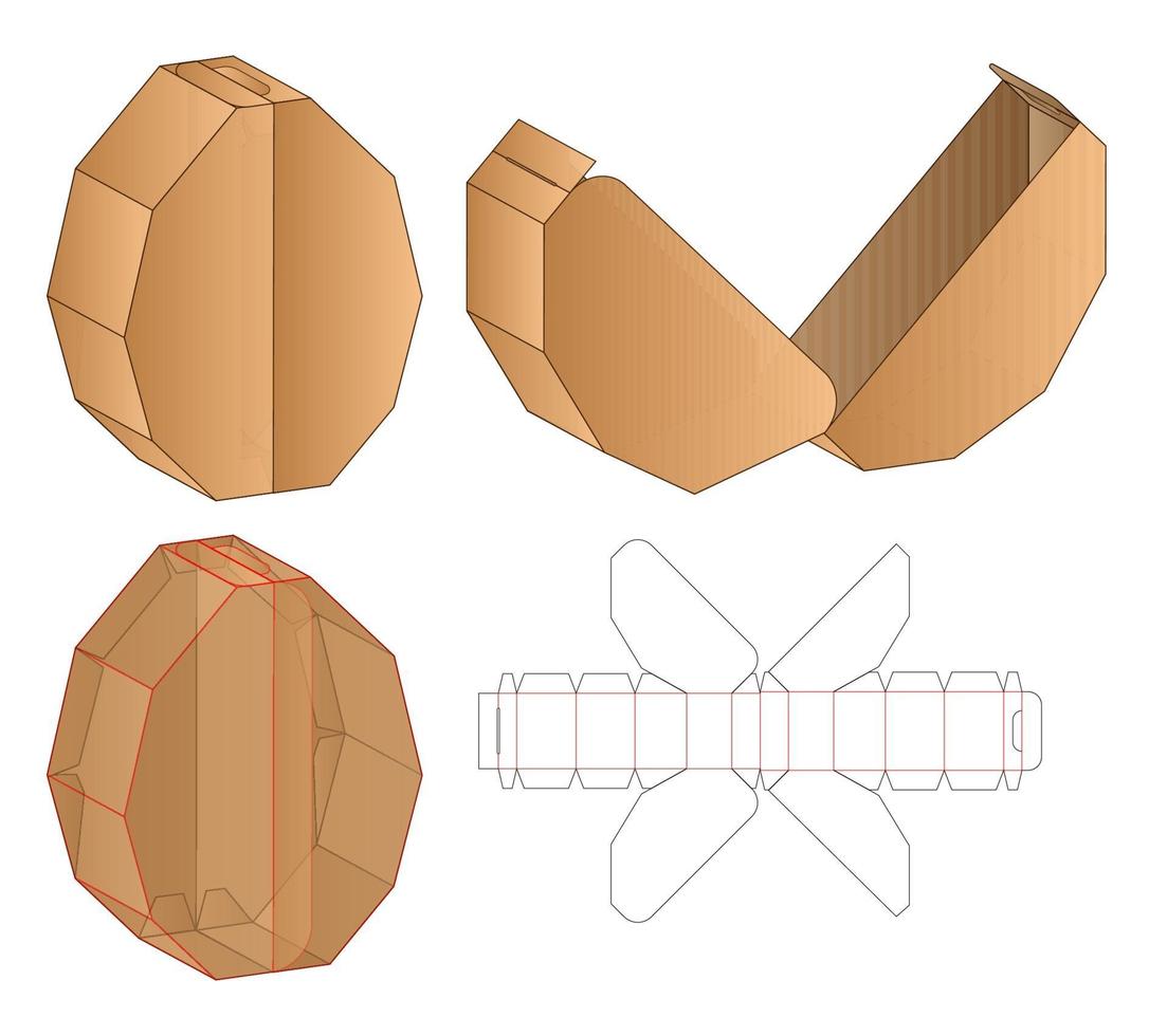 Box packaging die cut template design. 3d mock-up vector