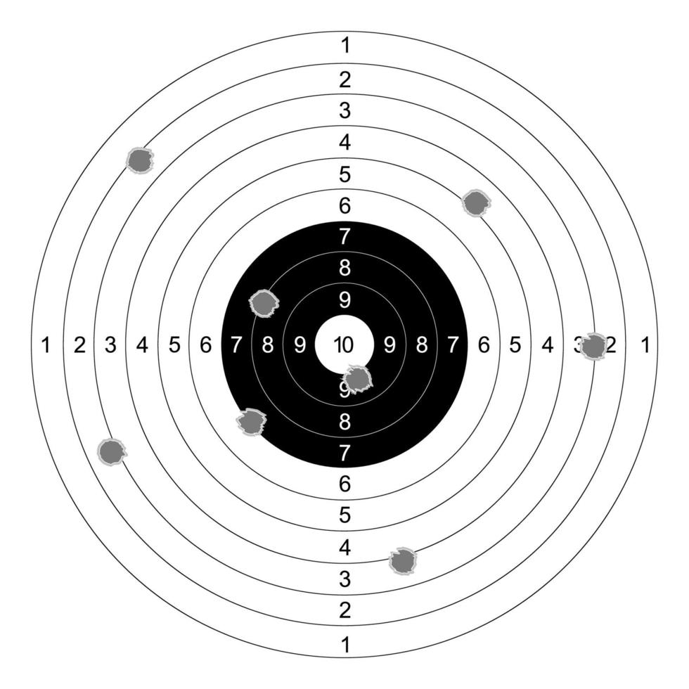 vector de objetivos de papel de tiro de pistola sobre fondo blanco