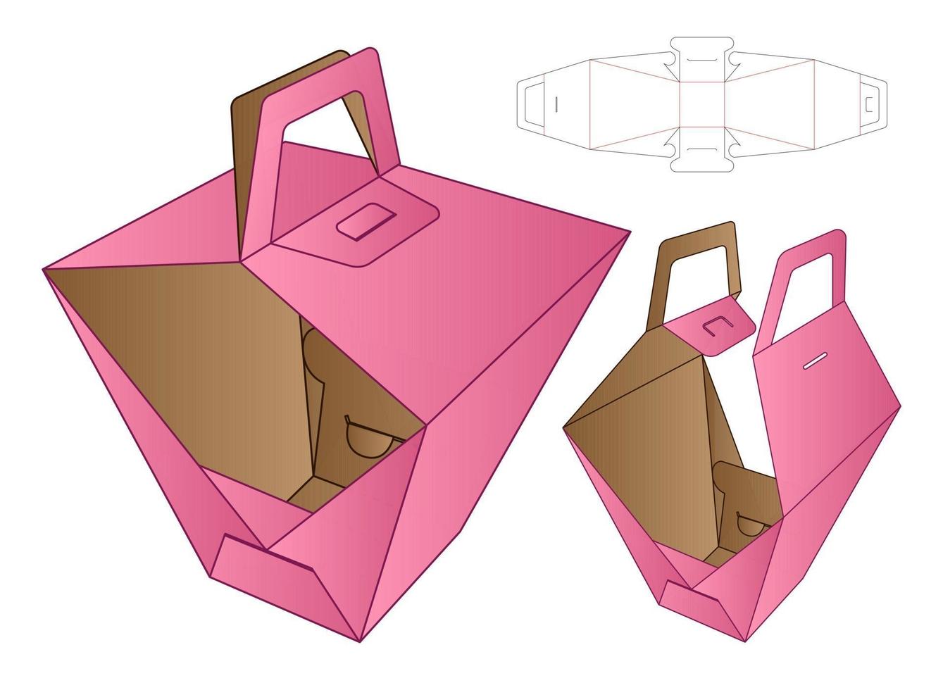 Box packaging die cut template design. 3d mock-up vector