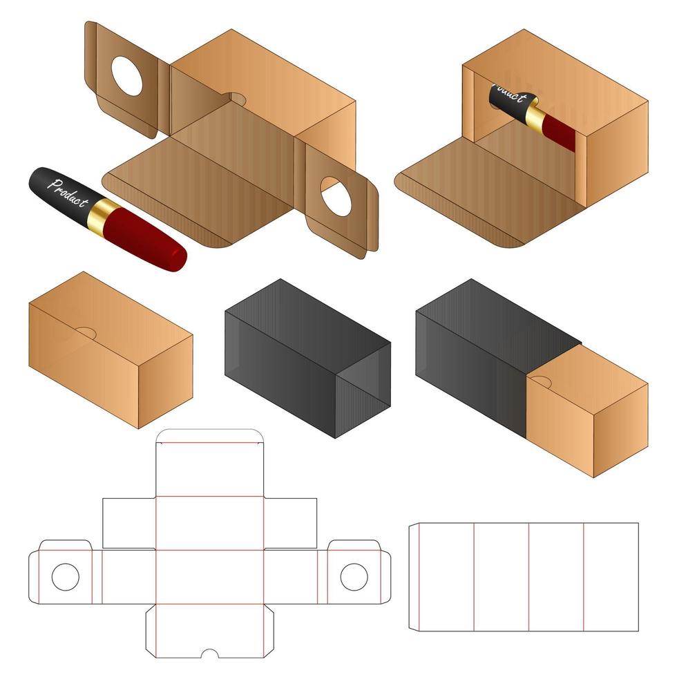 Box packaging die cut template design. 3d mock-up vector