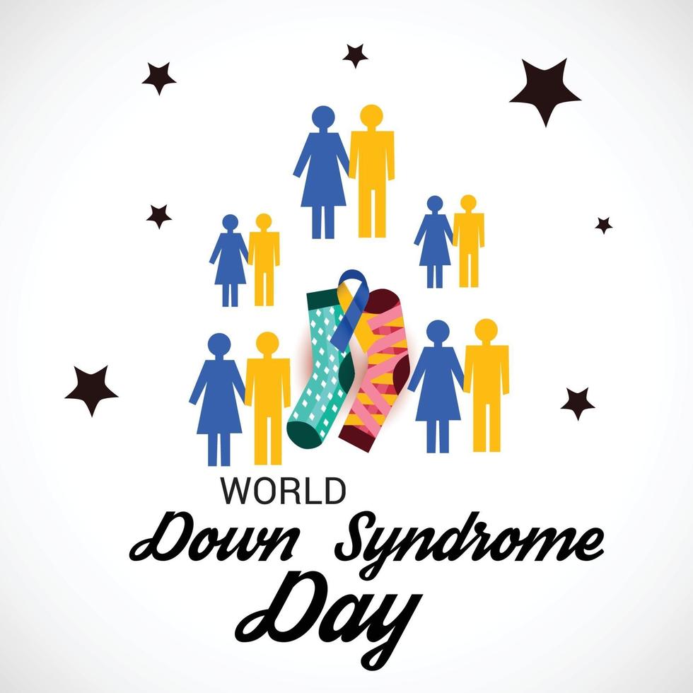 ilustración vectorial de un fondo para el día mundial del síndrome de down. vector
