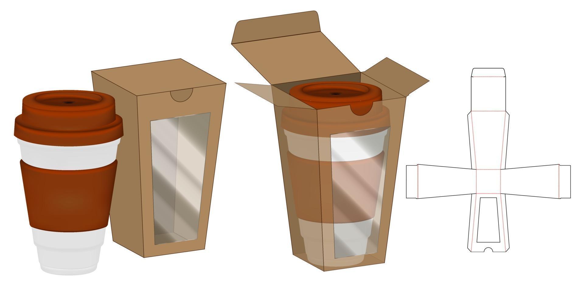 Box packaging die cut template design. 3d mock-up vector