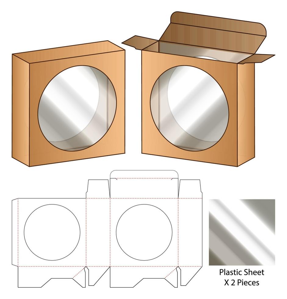 Box packaging die cut template design. 3d mock-up vector