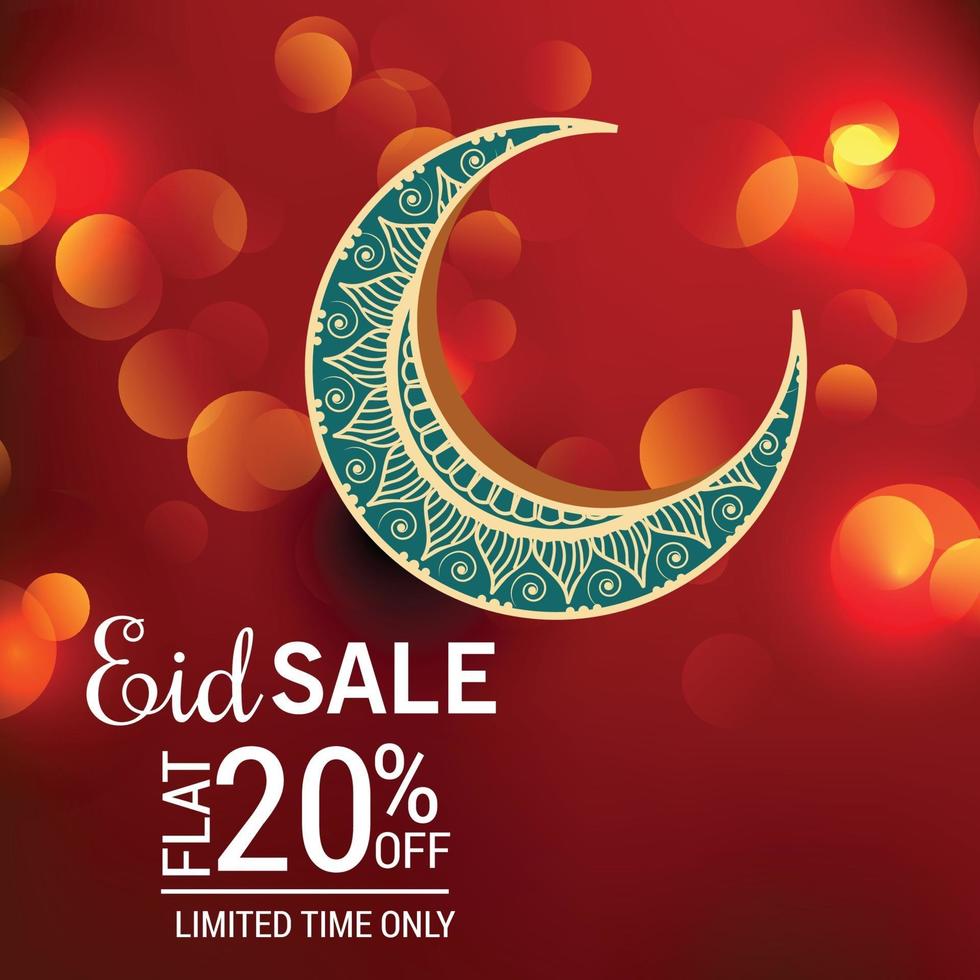 illustration  of a Sale Banner Or Sale Poster For Festival Of Eid Mubarak. vector