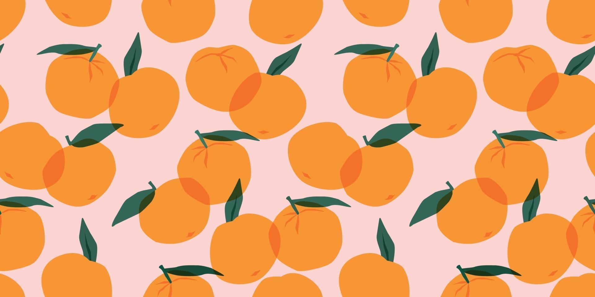 Vector seamless pattern with mandarins