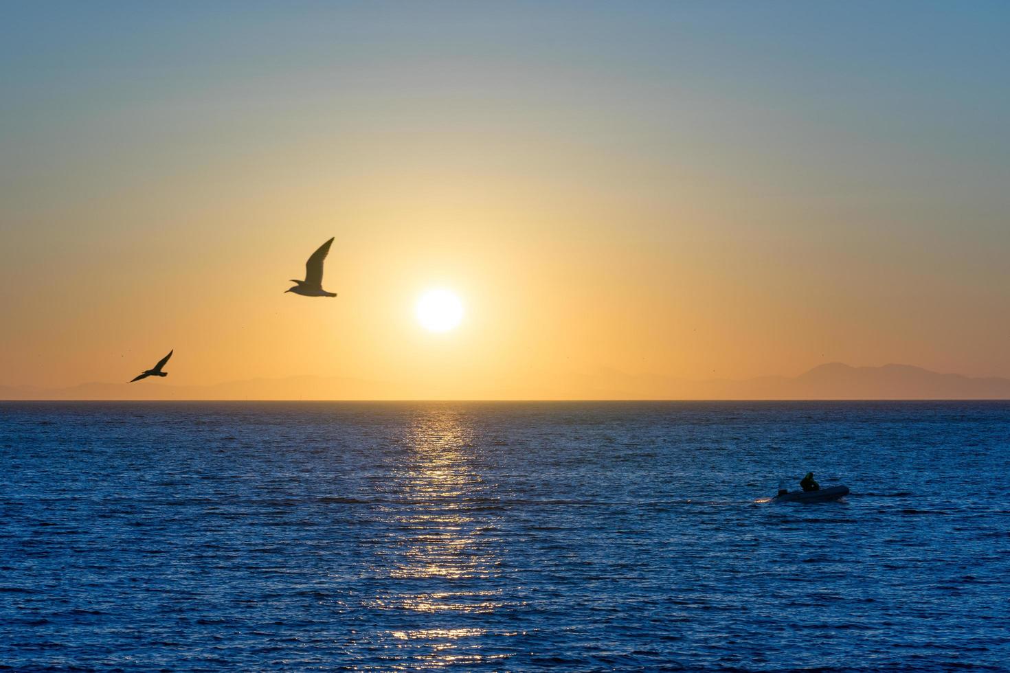 Seascape in the evening with sunset. photo