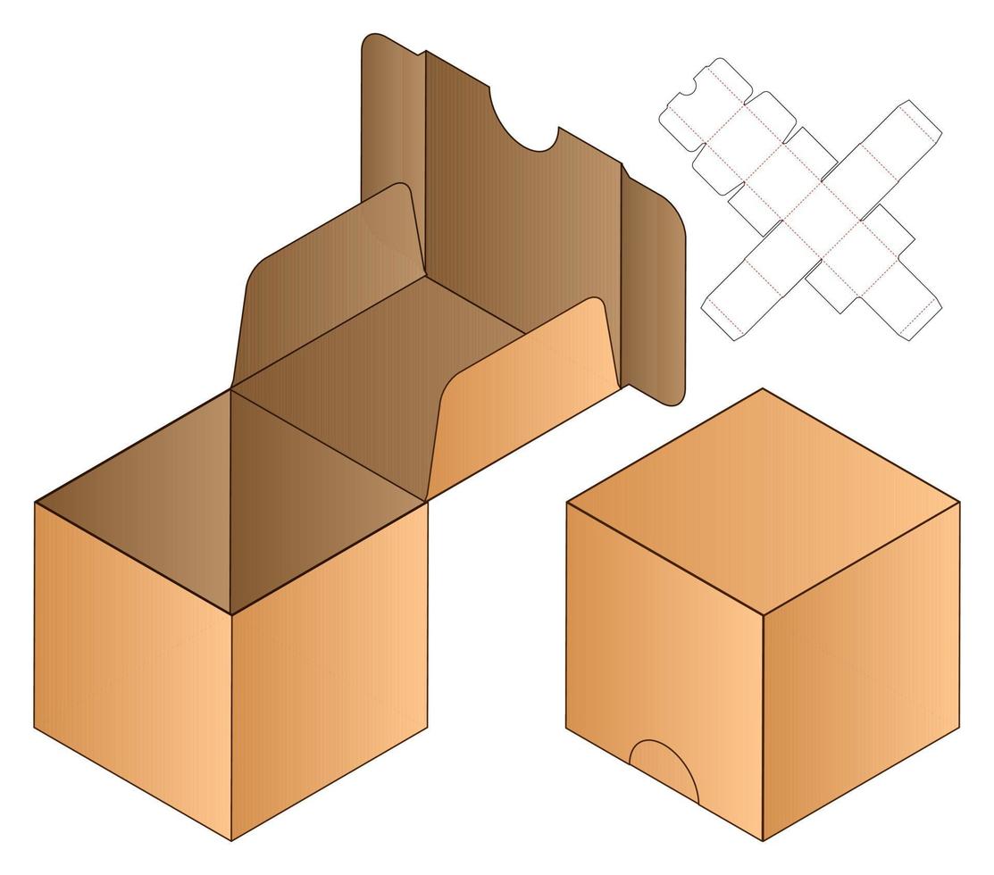 Box packaging die cut template design. 3d mock-up vector