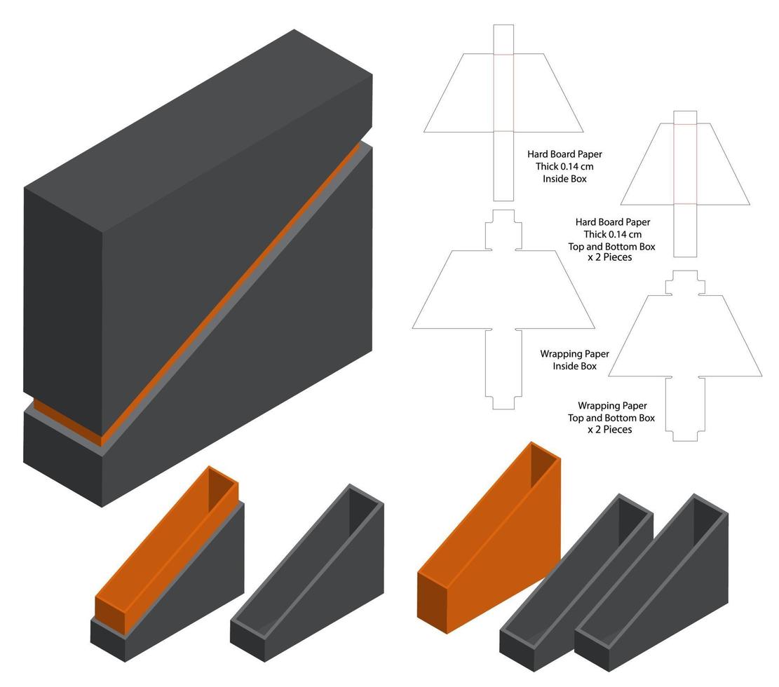 Box packaging die cut template design. 3d mock-up vector