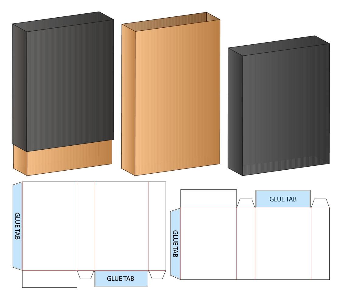 Box packaging die cut template design. 3d mock-up vector